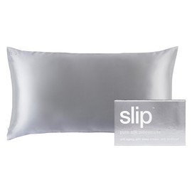 Slip Silk King Pillowcase, Silver (20" x 36") - 100% Pure 22 Momme Mulberry Silk Pillowcase - Anti-Aging, Anti-BedHead, Anti-Sleep Crease
