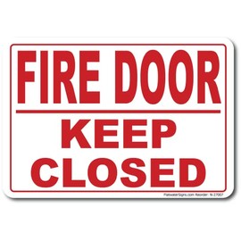 ADA CENTRAL SIGNS - Fire Door Keep Closed Sign- ADA Compliant Digitally Printed Text Wall Signs - OSHA Security, Safety Evacuation Door Sign for Office, Worksite - Red on White - Vinyl 5" x 3.5"