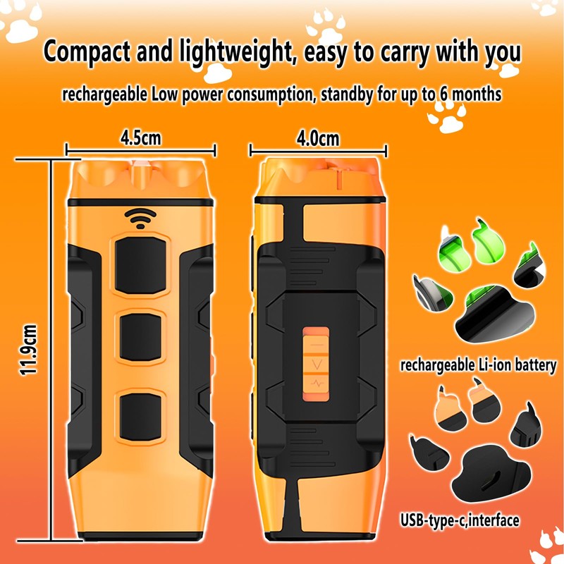 Dog bark Deterrent Devices,tripling Anti Barking Device for Dogs,Flash Vibration