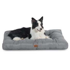 Bedsure Dog Beds Large Sized Dogs - Washable Pet Bed Mattress with Oxford Fabric, Pet Pillow Cushion for Crate, Grey Dog Mat Outdoor, 36x27x4, Grey