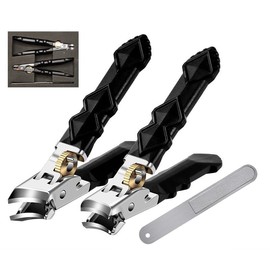 Orthoclip Toe Nail Clippers, Toenail Clippers for Thick Toenails, Wide Jaw Opening 180° Slanted Nail Clippers with Anti-Splash Catcher, Heavy Duty Stainless Steel Toenail Clippers