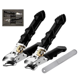 Toe Nail Clippers, Toenail Clippers for Thick Toenails, Wide Jaw Opening 180° Slanted Nail Clippers with Anti-Splash Catcher, Heavy Duty Stainless Steel Toenail Clippers