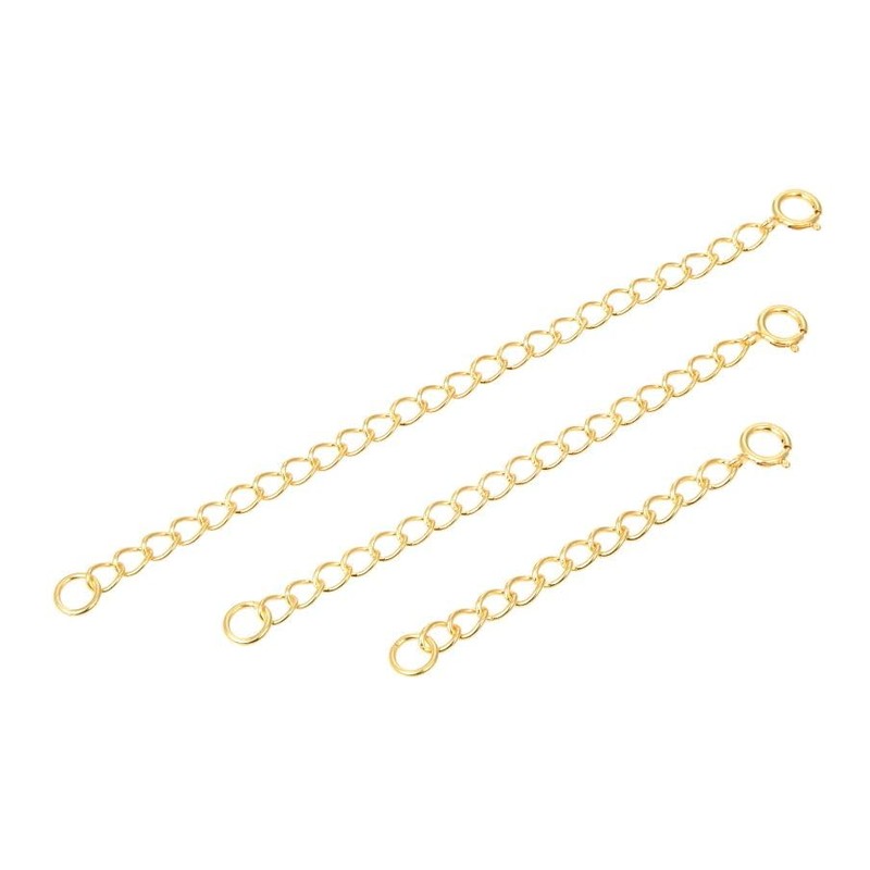 Adabele 2pcs 14kExtensor de cadena de oro sobre plata esterlina