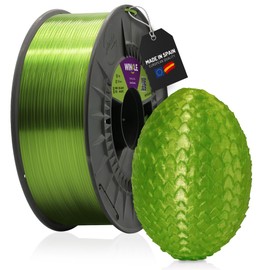 WINKLE PETG Filament 1.75 mm Crystal Lime Green, 300 g Spool, 3D Printer Filament Compatible with FDM Printers, 3D Printing Materials, Dimensional Accuracy +/- 0.05 mm, Easy Printing