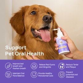 HICC PET Oral Care Spray for Dogs and Cats, Anti Inflammatory Pet Breath Dental Care Spray, Dog Gingivitis Treatment, Fight Bad Breath Caused by Plaque and Gum Redness, Dog Tooth Brushing Kit, 5.1 Fl Oz