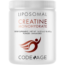 Codeage Liposomal Creatine Monohydrate Powder Supplement, Pure Creatine 5000mg 3-Month Supply, Unflavored Creatine, Micronized Creatine Powder, Creatinine Sports Muscles, Keto-Friendly - 90 Servings