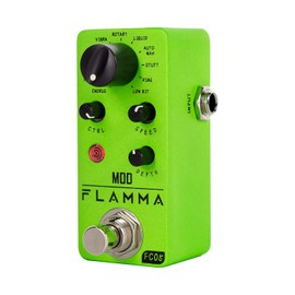FLAMMA FC05 - Mini pedal de modulación con coro, flanger, trémolo, phaser, vibrato, rotativo, líquido, anillo, Wah automático, fluctuación, anillo, LowBit