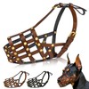 OOPSDOGGY Doberman Dog Muzzle for Large Dogs - Leather Breathable