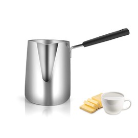 Ulable Calentador de mantequilla, mini bandeja para derretir mantequilla,calentador leche, calentador de café turco y bandeja para derretir mantequilla,acero inoxidable 304,capacidad de 20 oz (600 ml)