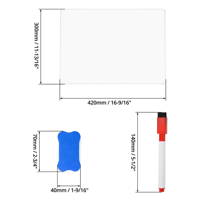 QWORK® A3 Magnetic Whiteboard for Fridge, Flexible Memo Board for