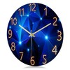 Lafocuse 12 Inch Silent Non Ticking Glass Blue Wall Clock