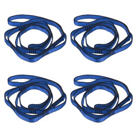 PATIKIL 43 Inch Daisy Chain Straps, 4 Pack Strong Climbing Strap Adjustable Nylon Chain Sling with 8 Loops for Aerial Yoga Hammock Swing, Blue