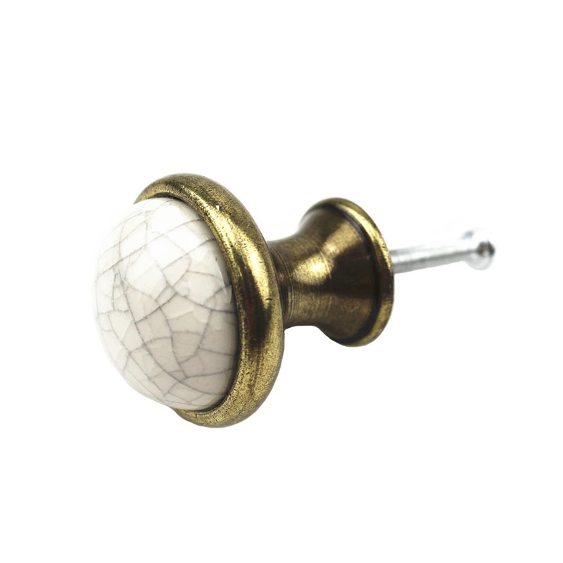 Gad2go 6Pcs Cabinet Knob Vintage Ceramic Drawers Knobs 34mm Round