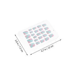 FOMIYES 48 Boxes Fake Nails Bead Mats Trays False Nails for with Glue Square False Nails Glue on Nails for Women Removable Floors Press on Nails Sticker Panties Toenails Faux Colorful