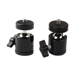 2 Pack 360 Degree Mini Tripod Ball Head Bracket Holder Mount Ballhead with 1/4" Screw Plate Base For DSLR Camera Camcorder Light Bracket