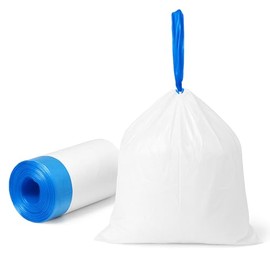 Small Trash Bags with Drawstring – 4 Gallon White Garbage Bags for Bathroom, Bedroom, Office – Easy Dispensing, Strong & Leak-Free – 100 Count