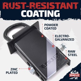 Vehiclex Stake Pocket D Ring Anchors - Galvanized Steel with Zinc-Coated Bolt, Nut, and Pin (8-Pack), Heavy Duty Tie-Down for Flatbed Trucks, Trailers, and More