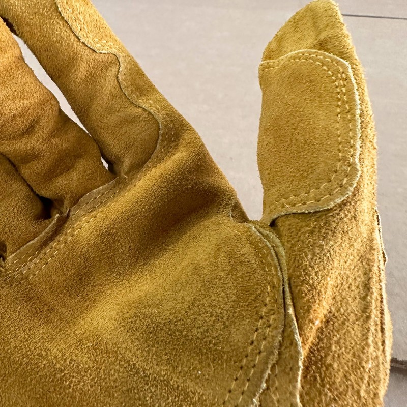 Cestus GU-602, Reinforced Leather Work Gloves, Premium Grade Split Cowhide,