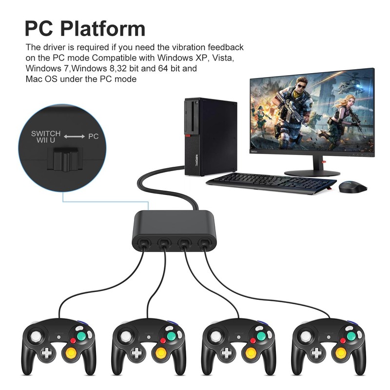 yoxxzus Gamecube Controller Adapter for Switch 2 & Switch 1/OLED