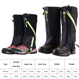 Snow Hiking Gaiters Winter Hiking Gaiters Dual Layer Breathable Skiing Gaiters