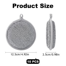 LHOEST 10PCS wire dishwashing rag multi-purpose, steel wire sponges dishwashing rag washable for kitchen, scratch-resistant dishwashing sponge, wire dishcloth steel sponge for wet and dry