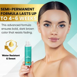 Professional Tint Kit Semi-Permanent 40 Applications Lasts 4-6 Weeks Spot Coloring Set Waterproof (Dark Brown, 25 ML)