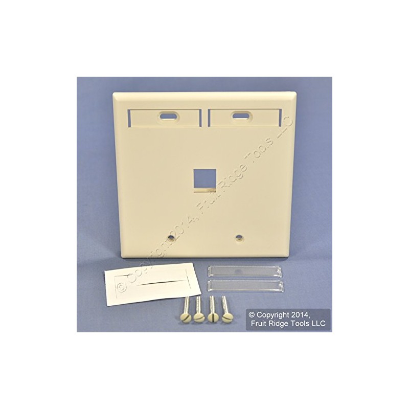 Leviton 1-Port Dual Gang QuickPort Wallplate with ID Windows, 42080-1TP,