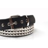 foolsGold 3-Row Pyramid Rivet Belt - Black , size: 4XL