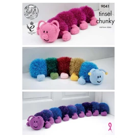 King Cole Caterpillar Toy Doorstop Draught Excluder Knitting Pattern 9041 Chunky