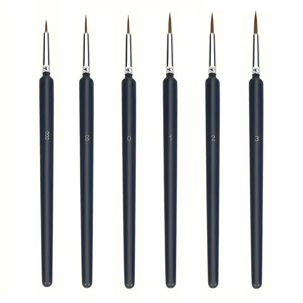 SIRLOMU 6 Piece Fine Brush Set, Acrylic Paints, Acrylic, Watercolour,