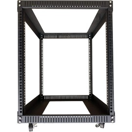 TECHTOO Server Rack 12U Standing Open Frame Rack with 4 Wheels 4 Posts 19Inch Server Equipment Rack Heavy Duty Cold Rolled Steel for Network Servers & AV Gear (12U)