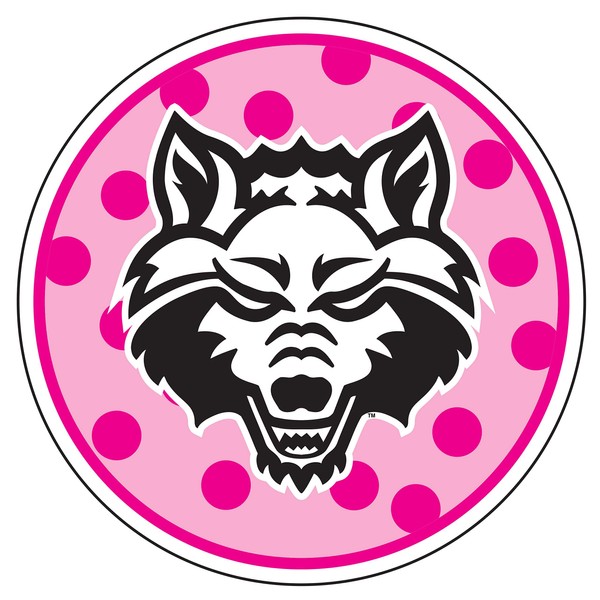 Craftique Arkansas State Indians Magnet (Pink Polka DOT Wolf Magnet (5"), 5 in)