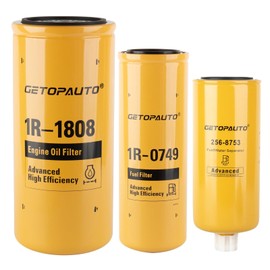 GETOPAUTO 1R-1808 1R-0749 256-8753 Oil Fuel Water Separator Filter Kit Compatible with Caterpillar Cat Engine Fits Most 3406, C10, C11, C12, C13, C15, C16