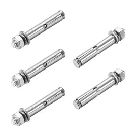 4 Pcs M10 x 80mm 304 Stainless Steel Expansion Bolt External Hex Expansion Screw Bolt Sleeve Anchor，Pool Safety Cover Expansion Bolts，for Concrete