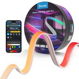 Govee COB LED Strip Light Pro, LED Lights for Bedroom Compatible with Alexa, Google Assistant and Matter, RGBICW Light with Warm White, Smart Strip Light, LED Lights for Bedroom, Color Changing, 9.8ft