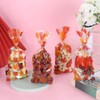 100Pcs Thanksgiving Clear Candy Cookie Bags Autumn Pumpkin Maple Leaf
