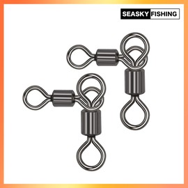 SEASKY Power Parent-Child Swivels, 50-Piece Set, Stainless Steel Copper Alloy, High Strength and Corrosion Resistance, Boat Fishing, Fishing Tackle, Snap, Swivel, Fishing Rig (6*7, 50-Piece Set)