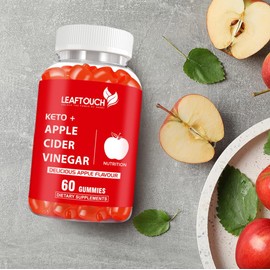LEAFTOUCH-UNLOCK THE POWER OF HERBS Apple Cider Vinegar Gummies | 60 Count | ACV Supplement | Apple Flavor | Non-GMO, Gluten Free Gummies | 60 Gummies Pack (Pack of 1)