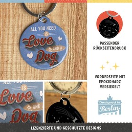 Nostalgic-Art PfotenSchild - All You Need is Love and a Dog Keyring, 4 cm, Multicolour (Bunt)