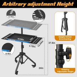 Kweetle Rolling Tool Cart with Magnetic Strip, Mobile Work Table Rolling Workbenches with Wheels Adjustable Height Tool Storage Organizer for Garage, Bike Work Shop