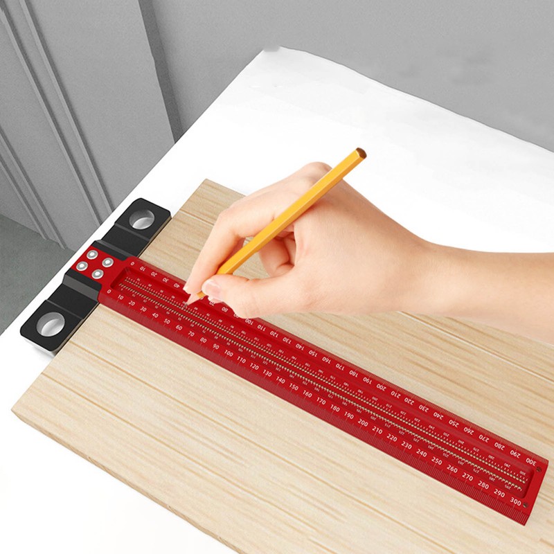 Woodworking Scriber T Square Ruler Metric Aluminum Alloy for Carpenter