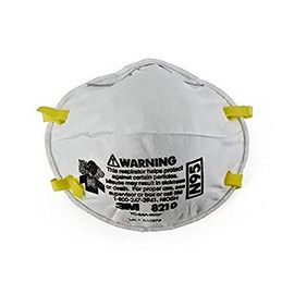 3M 8210 Respirador de partículas, N95, paquete de 20 respiradores desechables, aprobado por NIOSH, diseño estilo copa de dos correas, ligero con espuma acolchada para la nariz