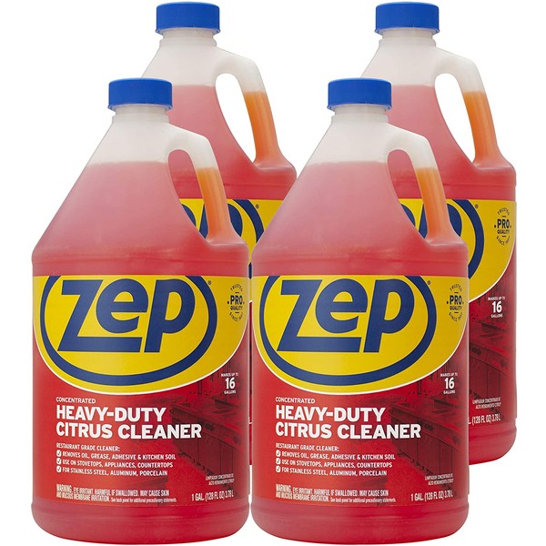Zep Heavy-Duty Citrus Cleaner and Degreaser 128 Ounce ZUCIT128CA (Case of 4) Concentrated Pro Formula