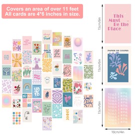 TNSLAND Wall Collages Aesthetic Decorative Poster Set, 50 Pieces Boho Pictures Bedroom Photo Collection, Vintage Dorm, VSCO Wall Collage Wall Print Kit, Room Decoration for Girls, Teenagers