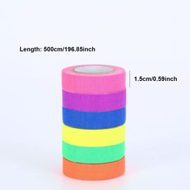 SEIWEI 12 Pcs Neon Gaffer Cloth Tape, 6 Colors Fluorescent UV Blacklight Glow for Glow Party Decoration Supplies