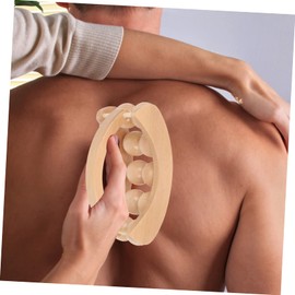 VICASKY Wooden Handheld Neck Roller Massager for Muscle Relief Durable Manual Acupoint Massage Tool with Ergonomic Handle Portable Body Relaxation Roller for Shoulder and Neck at Home