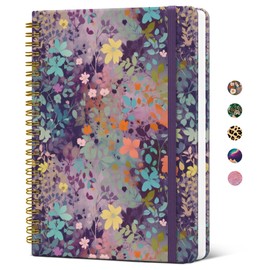 Pretty Cute Lined Spiral Journal Notebook for Women, Aesthetic College Ruled Notebook for Work & Note Taking, A5 Hardcover Journal for Writing, 140 Pages, Lavendar Floral