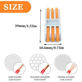 CEEYSEE 13 Pcs Compact Wire Connectors One-to-One Diy Electrical Terminal Blocks Circuit Inline Splices Lever Nut Connector Quick Cable Clamp Spring Butt Connectors(3 in 3 Out)