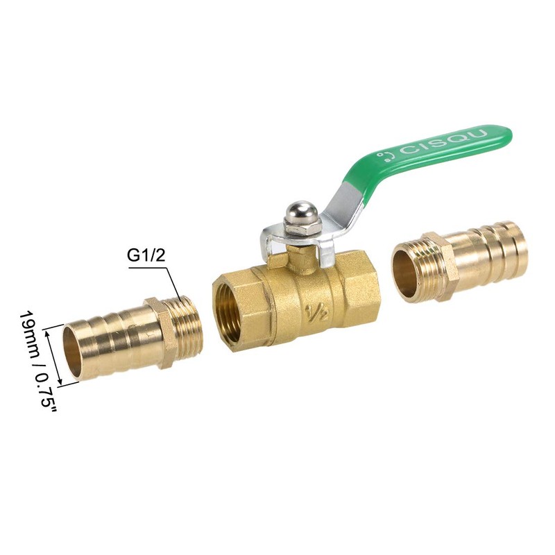 sourcing map 1 set ball valve shut-off valve, 19 mm