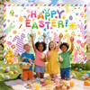 7x5ft Happy Easter Backdrop Cute Easter Bunny Style Colorful Egg